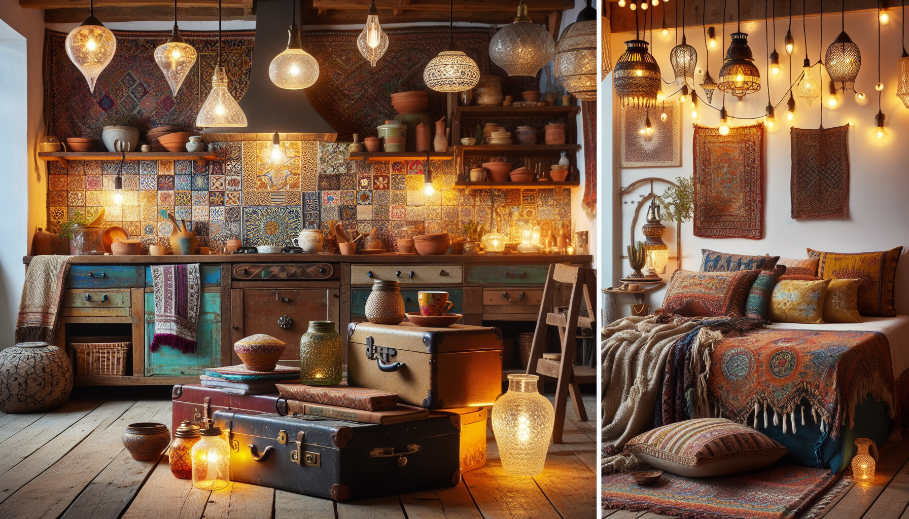 Illuminate Your Space: 8 Vintage Lighting Ideas to Transform Your Boho Kitchen and Bedroom Decor